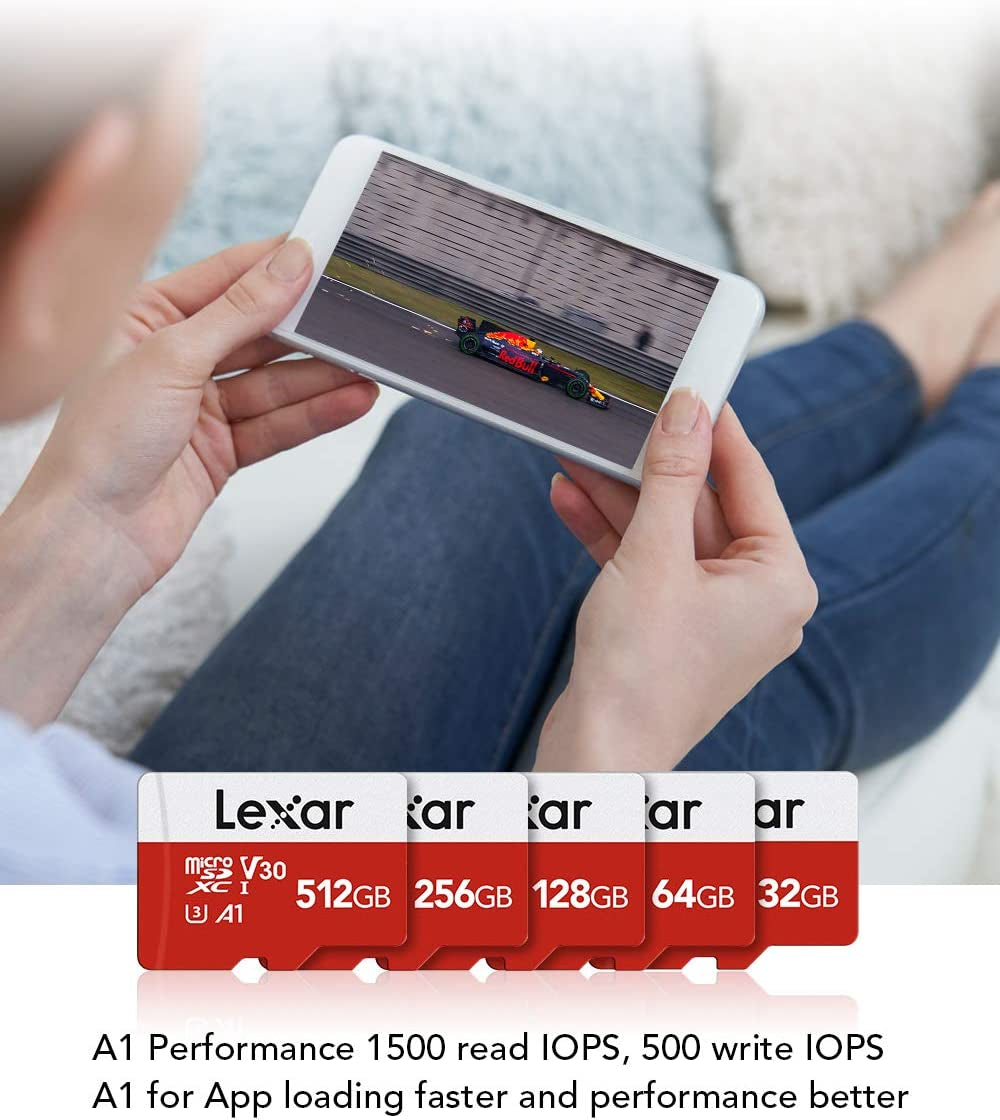 256GB Micro SD Card, Microsdxc UHS-I Flash Memory Card with Adapter - up to 100Mb/S, A1, U3, Class10, V30, High Speed TF Card