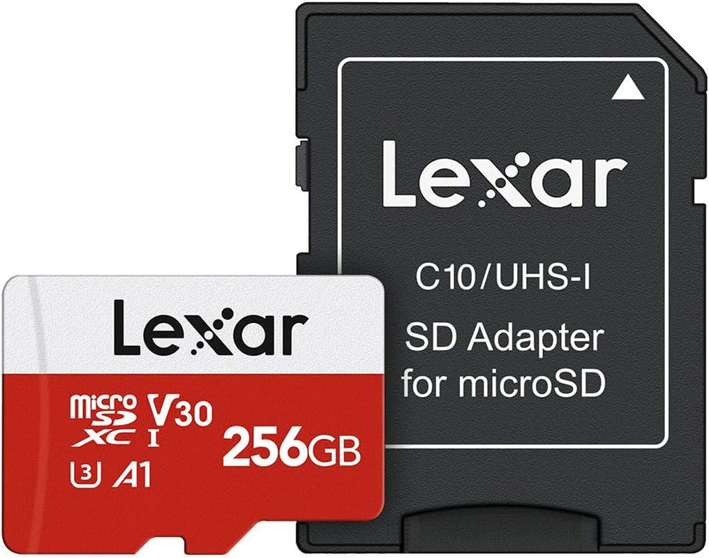256GB Micro SD Card, Microsdxc UHS-I Flash Memory Card with Adapter - up to 100Mb/S, A1, U3, Class10, V30, High Speed TF Card