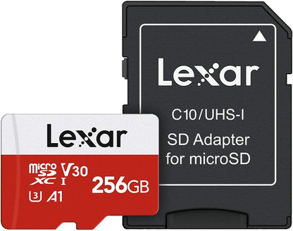256GB Micro SD Card, Microsdxc UHS-I Flash Memory Card with Adapter - up to 100Mb/S, A1, U3, Class10, V30, High Speed TF Card