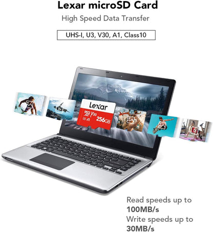 256GB Micro SD Card, Microsdxc UHS-I Flash Memory Card with Adapter - up to 100Mb/S, A1, U3, Class10, V30, High Speed TF Card